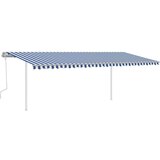  Tenda na ručno uvlačenje s LED svjetlom 6x3 m plavo-bijela | shoptok.hr