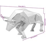  Kip Bika Srebrna 74x23x39 cm Aluminij | Shoptok.si