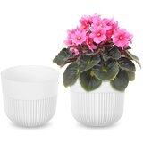 KADAX cvetlični lonec, pokrov za cvetlični lonec, 13 cm, plastika, okrogel, rebrast, bel, (5000345973) | Shoptok.si