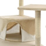  Penjalica za mačke sa stupovima za grebanje 203 cm bež i bijela | Eponuda.com