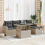 Maison Chic Seti vrtnega pohištva - Vrtna garnitura - Vrtni pohištvo set 6-delna z blazinami siv poli ratan, (21806483) | Shoptok.si