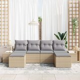 vidaXL Set od 6 vrtnih kauča s jastučićima Bež poli ratan | shoptok.hr