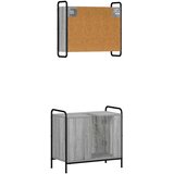  Set ormarića za kupaonicu 2 kom. Siva Sonoma 65 5 x 34 x 61 cm - Siva Sonoma Ormar s umivaonikom (1 vrata i 1 polica) + viseći o | shoptok.hr