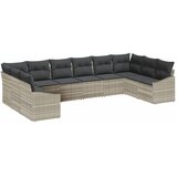  Sjedeća garnitura za vrt 10 kom. Svijetlo siva poliratan Svjetlosiva 344 x 178,5 x 69 cm | Shoptok.si