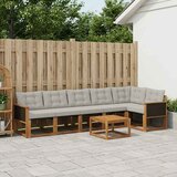  Set vanjskih sofa 7 kom. Prirodna i svjetlosiva | shoptok.hr