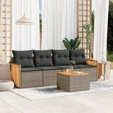 Maison Chic Seti vrtnega pohištva - Vrtna garnitura - Vrtni pohištvo set 5-delna z blazinami siv poli ratan, (21815304) | Shoptok.si