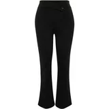 Trendyol Curve Black Asymmetric Waist Detailed Knitted Trousers