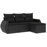  The Living Store Vrtna sedežna garnitura 4-delna z blazinami črna poli ratan - Vrtna Sedežna Garniture, (21453158) | Shoptok.si