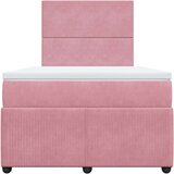 vidaXL Box spring postelja z vzmetnico roza 120x190 cm žamet | Shoptok.si
