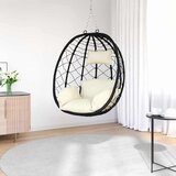  Viseća jaja stolica Krem bijelo 91,5 x 54,5 x 107 cm poliratan | shoptok.hr
