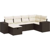 vidaXL 6-dijelni set vrtnih sofa od poliratana s jastucima smeđi | shoptok.hr