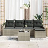 vidaXL Vrtni set sofe Set od 6 Bež Ratan Vanjski kauč Pravokutni | shoptok.hr