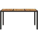  Vrtni stol s pločom od drva bagrema crni 150x90x75cm poliratana | shoptok.hr