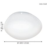 Eglo Sileras-a plafonjera led, 36w, prečnik 600, sa daljinskim dimabilna, bela/kristal | Eponuda.com