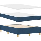 Box Spring Krevet s Madracem i Klupom Plava 120x200 cm Tkanina | shoptok.hr