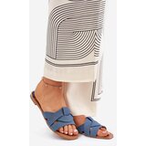 Boto Flat Women's Sandals With Intertwining Straps Denim Selaenor | shoptok.hr