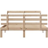 vidaXL Posteljni okvir z vzglavjem 135x190 cm trdna borovina | Shoptok.si