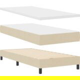 Box Spring Krevet s madracem Krem 100x200 cm Tkanina | shoptok.hr