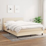  Krevet s oprugama i madracem krem 140x200 cm od tkanine | shoptok.hr