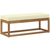  Vanjska klupa s jastukom Prirodna i krem 115 x 43 x 45 cm - Prirodna boja i krem 115 cm Otvoreno područje nogu | shoptok.hr