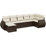 Maison Chic Seti vrtnega pohištva - Vrtna garnitura - Vrtni pohištvo set 7-delna z blazinami rjav poli ratan, (21802169) | Shoptok.si