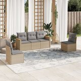  5-dijelni vrtni set sofa s jastucima bež od poliratana Cijene