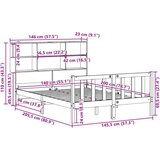  Krevet s regalom za knjige bez madraca 140x200 cm od borovine | shoptok.hr