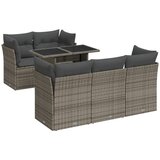 Maison Chic Seti vrtnega pohištva - Vrtna garnitura - Vrtni pohištvo set 6-delna z blazinami siv poli ratan, (21807035) | Shoptok.si