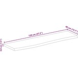 vidaXL Mizna plošča z naravnim robom 120x40x3,8 cm trden mangov les, (21412396) | Shoptok.si