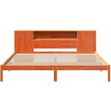 vidaXL Knjižna postelja brez vzmetnice vošč. rjava 180x200 cm borovina | Shoptok.si