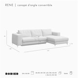 Rodier Bež raztegljiva/s prostorom za shranjevanje kotna sedežna garnitura iz tkanine bouclé (desni kot/z ležalnikom) Rene – | Shoptok.si