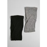 Urban Classics Accessoires Knitted headband in 2 packs black/grey cene