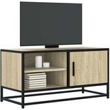 vidaXL TV omarica sonoma hrast 80x34,5x40 cm inženirski les in kovina | Shoptok.si