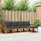  Set vanjskih sofa 5 kom. Prirodna i antracit Smeđa 257 x 63 x 73 cm | shoptok.hr