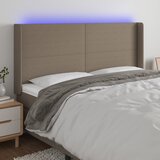 Maison Chic led posteljno vzglavje - vzglavna omarica - nočna omarica taupe 163x16x118/128 cm blago, (21706337) | Shoptok.si