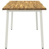  120 x 90 x 75 cm Čvrsto drvo akacije Bijela Pravokutni - Bijela 120 x 90 x 75 cm Živi rub | shoptok.hr