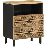 vidaXL Krevetni ormarić crni 50x33x62 cm Puno grubo drvo Mango Cijene