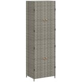  Vrtni ormarić za pohranu sivi 59 x 40 x 180 cm od poliratana | shoptok.hr