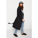 Trendyol Black Belted Button Closure Trench Coat TWOAW24TR00063 Cene'.'