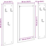 vidaXL Vješalica za kapute na zidu Crni hrast 96 x 1.5 x 90 cm | shoptok.hr
