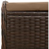  Vrtni tabure s jastukom smeđi 58x46x46 cm od poliratana | Eponuda.ba