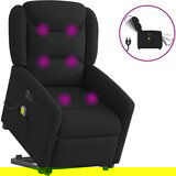 Maison Chic Električni masažni naslanjač - Relax naslanjač s funkcijo vstajanja črn, (22061817) | Shoptok.si