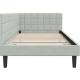 vidaXL Kotna postelja z vzglavjem Svetlo siva 90 x 200 cm Žamet | Shoptok.si