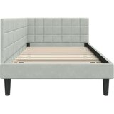 vidaXL Kutni okvir kreveta s uzglavljem Svjetlosiva 90 x 200 cm Baršun | shoptok.hr