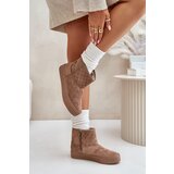 Big Star Ankle snow boots with zip insulated with fur Big Star beige | shoptok.hr