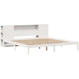  Krevet s regalom z knjige bez madraca bijeli 180x200cm borovina | shoptok.hr