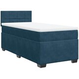 Box spring krevet s madracem tamnoplavi 90x190 cm baršunasti | shoptok.hr