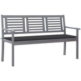 The Living Store Vrtna klop za 3 osebe z blazino 150 cm siv evkaliptusov les - Klop, (21468249) Cene