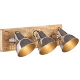  Industrijska stenska svetilka srebrna 70x23 cm E27 mangov les, (21643658) | Shoptok.si
