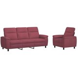  Set sofe 2 pcs Vinska crvena Tkanina - boja crnog vina 1 sjedalo + trosjed | shoptok.hr